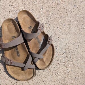 Birkenstock Taupe Strappy Sandals